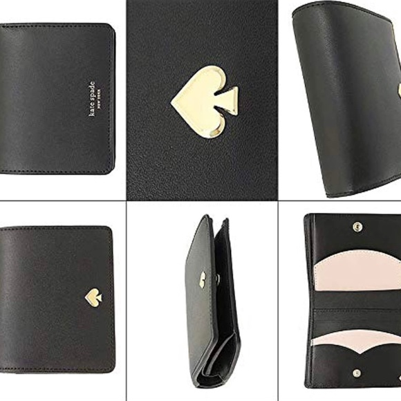 kate spade Handbags - Kate Spade Nadine small bi-fold wallet, black leather, NEW
